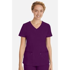 Healing Hands Scrubs Women's Large‎ Purple Pockets Purple Label Yoga Juliet Top